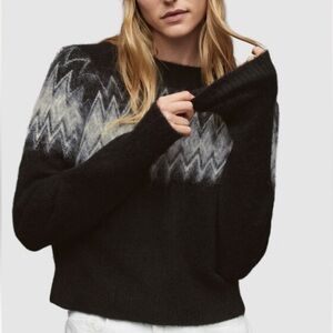NWT All Saints Clyde ZigZag Alpaca Sweater